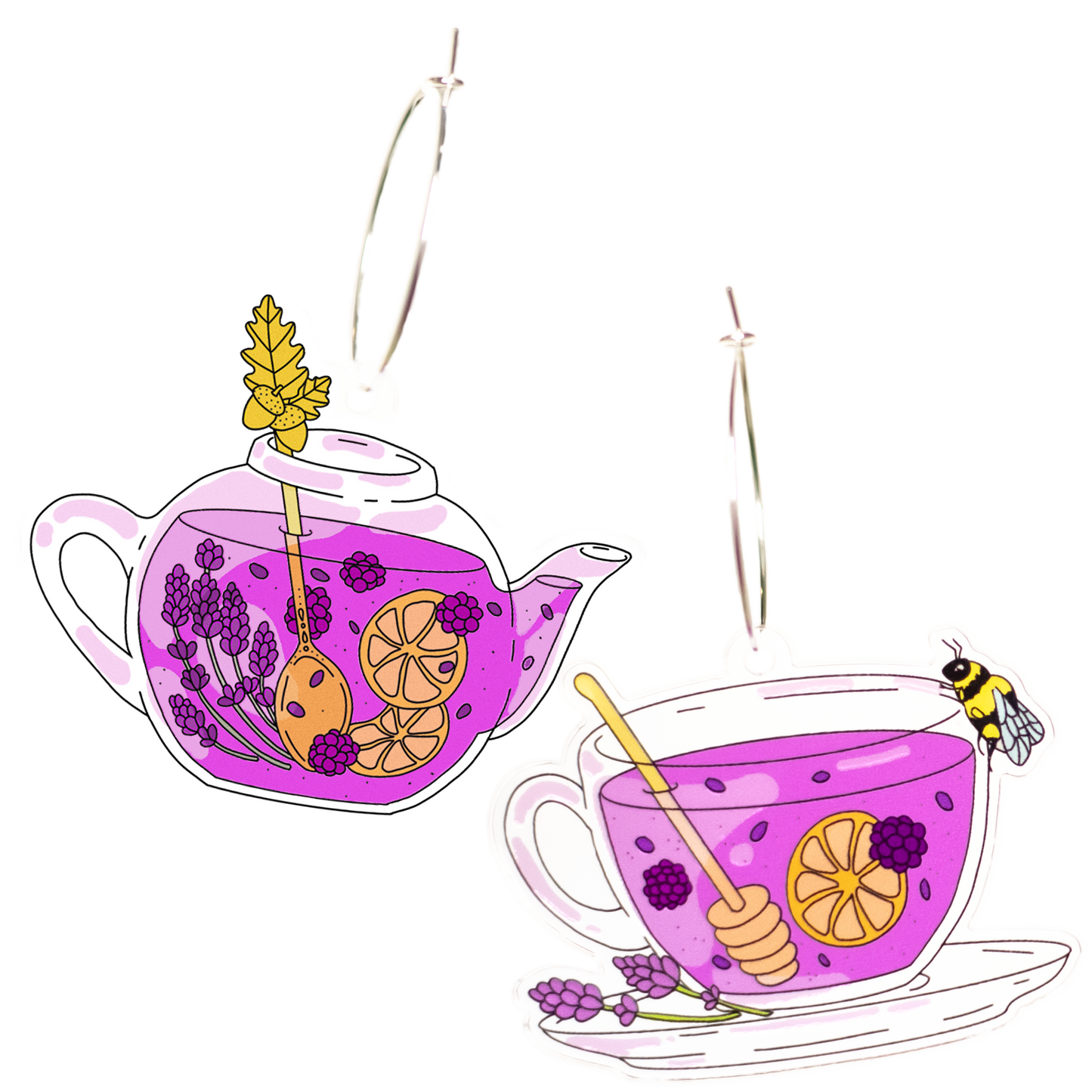 Lavender Magic Tea Time Earrings