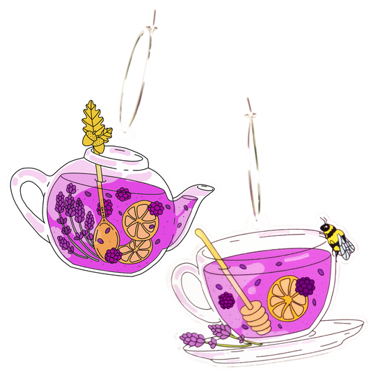 Lavender Magic Tea Time Earrings
